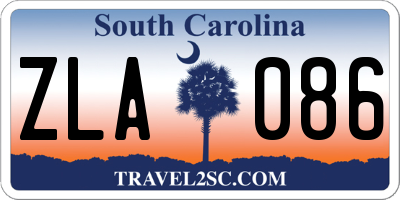 SC license plate ZLA086
