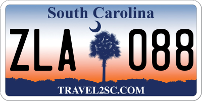 SC license plate ZLA088