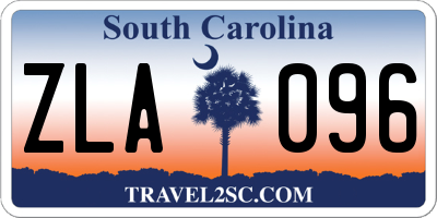 SC license plate ZLA096