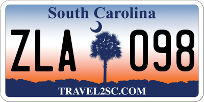 SC license plate ZLA098