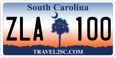 SC license plate ZLA100