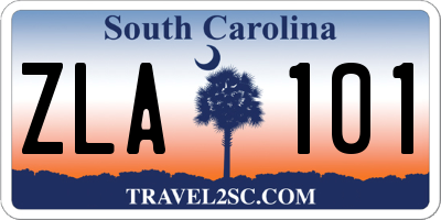 SC license plate ZLA101