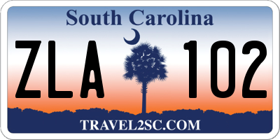 SC license plate ZLA102