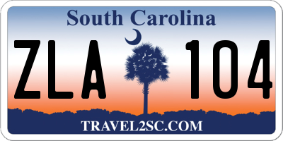 SC license plate ZLA104