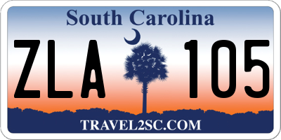 SC license plate ZLA105