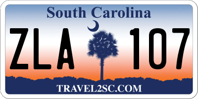 SC license plate ZLA107
