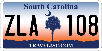 SC license plate ZLA108