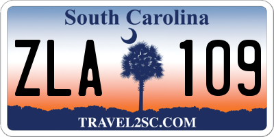 SC license plate ZLA109