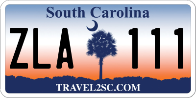 SC license plate ZLA111