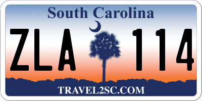 SC license plate ZLA114