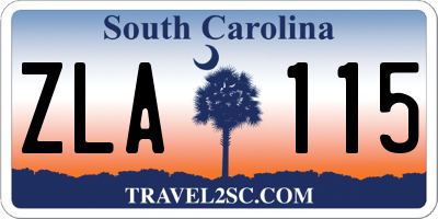 SC license plate ZLA115
