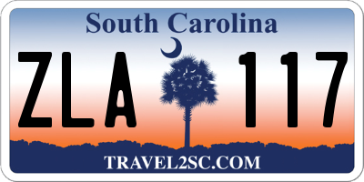 SC license plate ZLA117