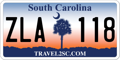 SC license plate ZLA118