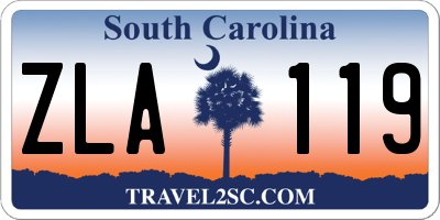 SC license plate ZLA119