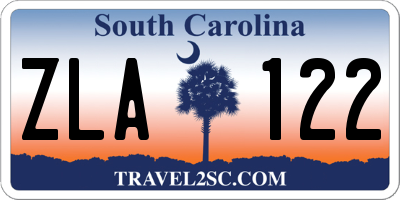 SC license plate ZLA122