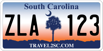 SC license plate ZLA123