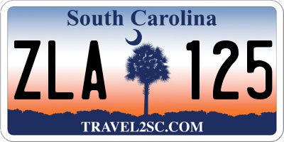 SC license plate ZLA125