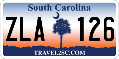 SC license plate ZLA126