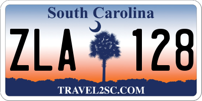 SC license plate ZLA128