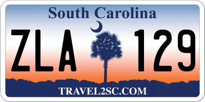 SC license plate ZLA129
