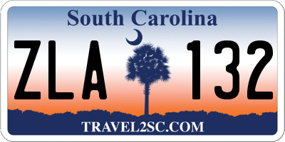 SC license plate ZLA132