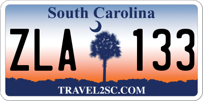 SC license plate ZLA133