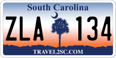 SC license plate ZLA134