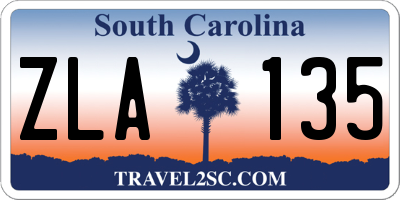 SC license plate ZLA135