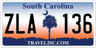 SC license plate ZLA136