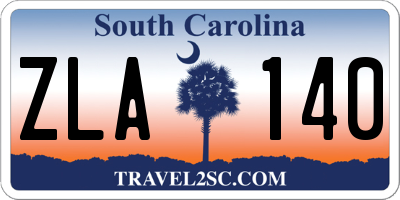 SC license plate ZLA140