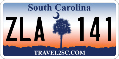 SC license plate ZLA141
