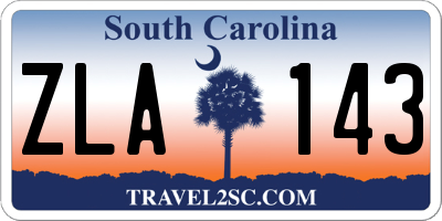 SC license plate ZLA143