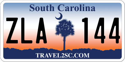 SC license plate ZLA144