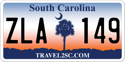 SC license plate ZLA149