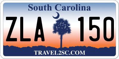 SC license plate ZLA150