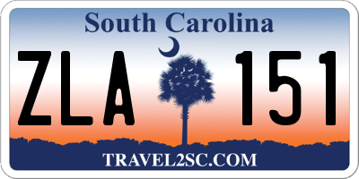 SC license plate ZLA151