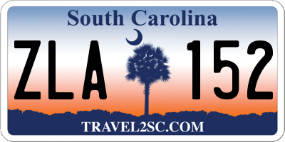 SC license plate ZLA152