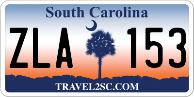 SC license plate ZLA153