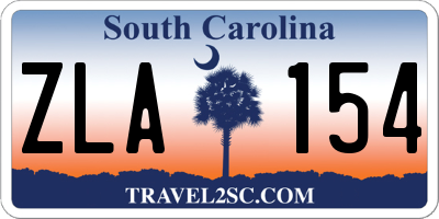 SC license plate ZLA154