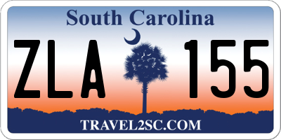 SC license plate ZLA155