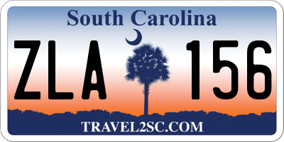 SC license plate ZLA156