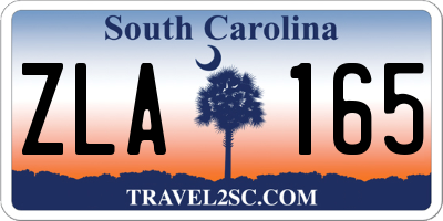SC license plate ZLA165