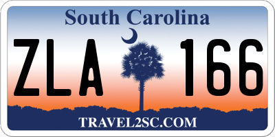 SC license plate ZLA166