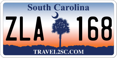 SC license plate ZLA168