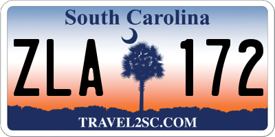 SC license plate ZLA172