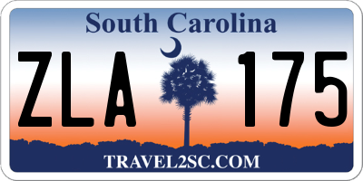 SC license plate ZLA175