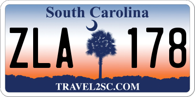SC license plate ZLA178