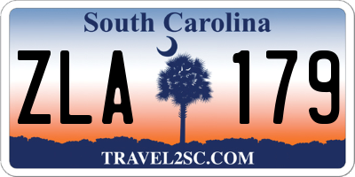 SC license plate ZLA179