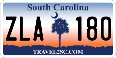SC license plate ZLA180