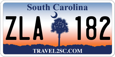 SC license plate ZLA182